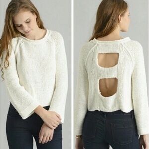 Free People TanSweater with Back Cutouts